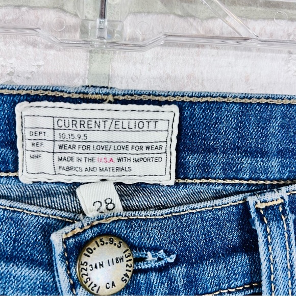 Current/Elliott The High Waist Stiletto Divina With Uneven Hem Jeans Size 28 - Picture 5 of 8
